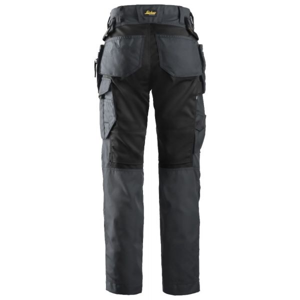 Pantalon de mujer AllroundWork+ con bolsillos flotantes gris acero-negro talla 092