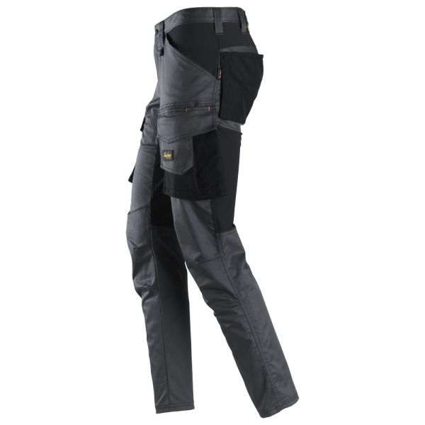 6803 Pantalones largos de trabajo elásticos sin bolsillos para las rodilleras AllroundWork gris acer