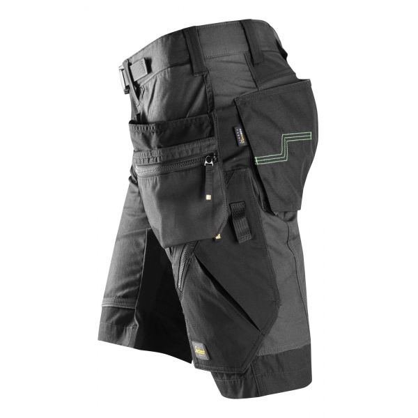6904 Pantalón corto FlexiWork+ con bolsillos flotantes gris acero-negro talla 54