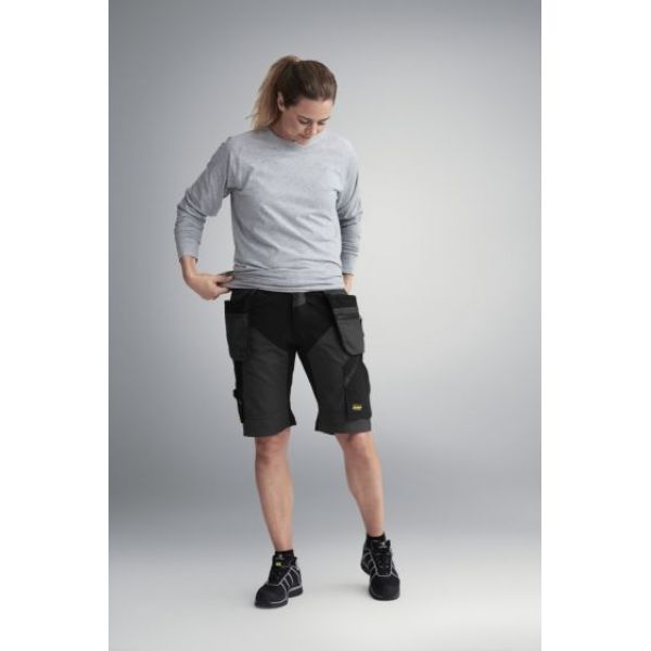 6904 Pantalón corto FlexiWork+ con bolsillos flotantes gris acero-negro talla 48
