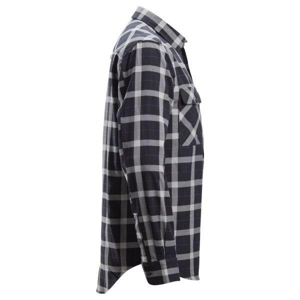 Camisa franela a cuadros manga larga negro-gris talla XXL