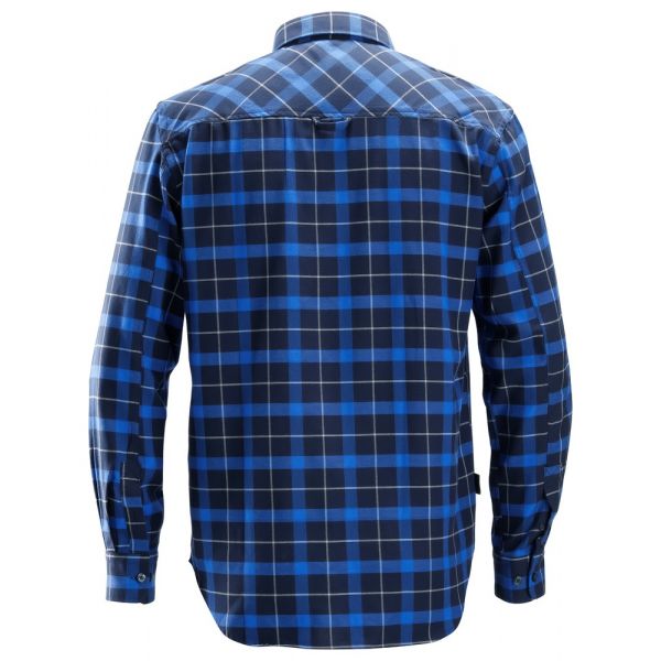 Camisa manga larga franela de cuadros AllroundWork azul marino-azul talla S