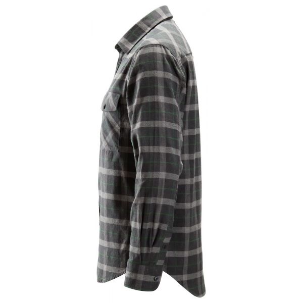 8516 Camisa de manga larga a cuadros de franela AllroundWork gris antracita-gris jaspeados talla S