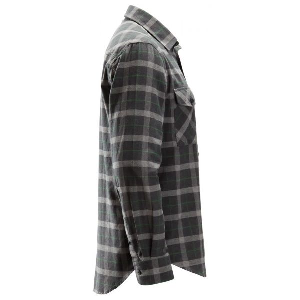 8516 Camisa de manga larga a cuadros de franela AllroundWork gris antracita-gris jaspeados talla XXL