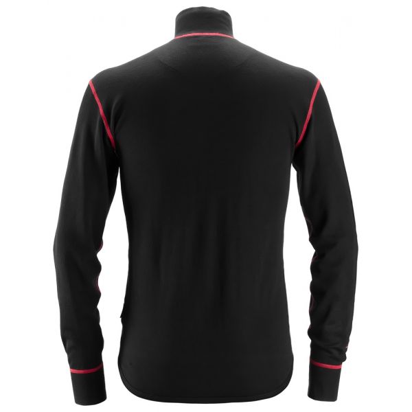 9462 Camisa de manga larga de lana con media cremallera ProtecWork negro talla XS
