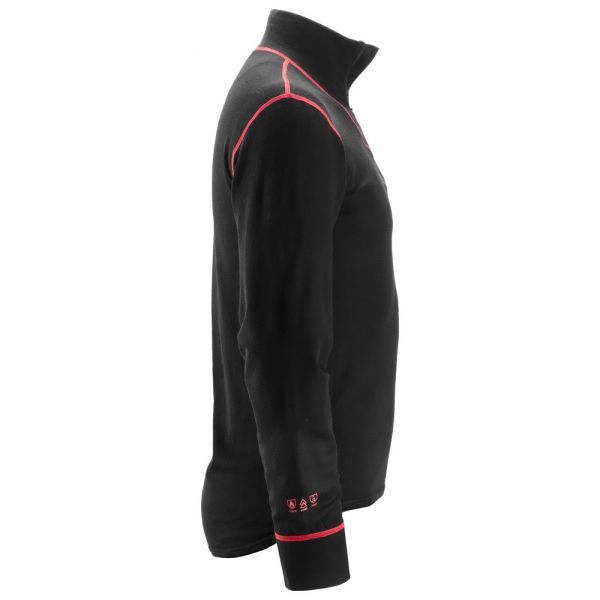 9462 Camisa de manga larga de lana con media cremallera ProtecWork negro talla XL