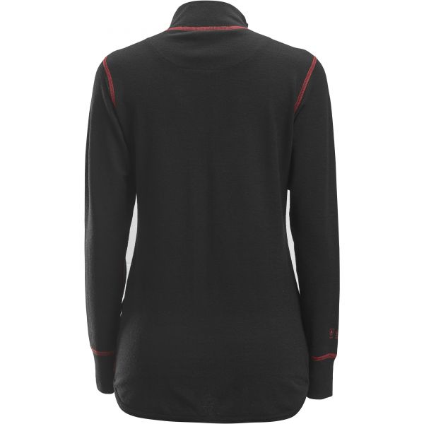 9476 Camisa de manga larga de lana con media cremallera para mujer ProtecWork negro talla L