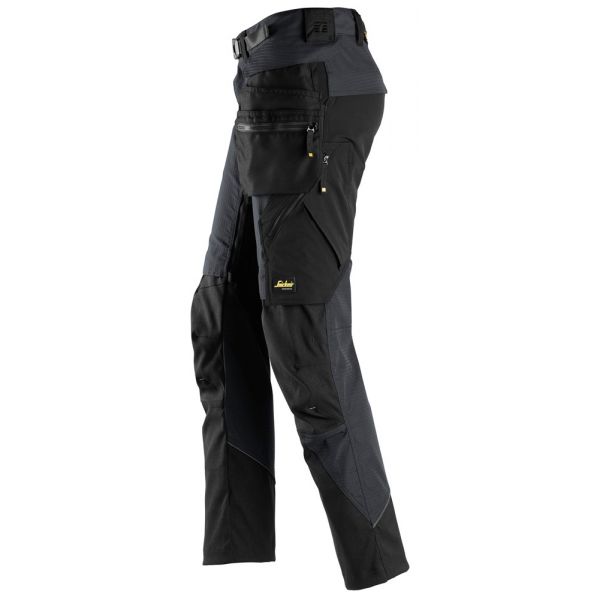 6972 Pantalones largos de trabajo desmontables con bolsillos flotantes FlexiWork gris acero-negro ta