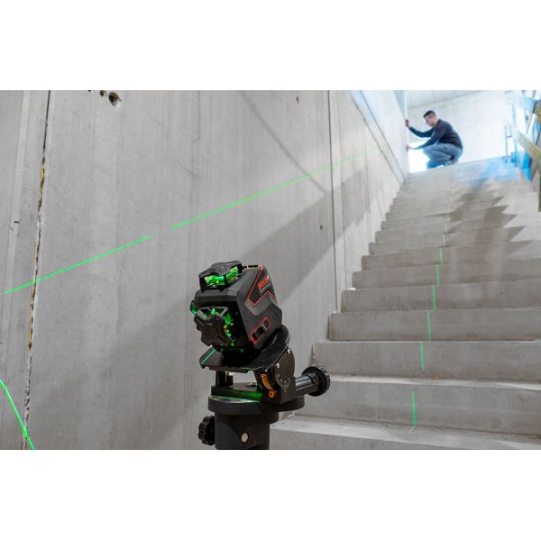Nivel láser de líneas 360º con gafas y soporte para pared Plano 3D Green Professional