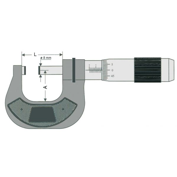 Micrómetro de exteriores alta precisisón DIN 863, Capacidad 50:75 mm