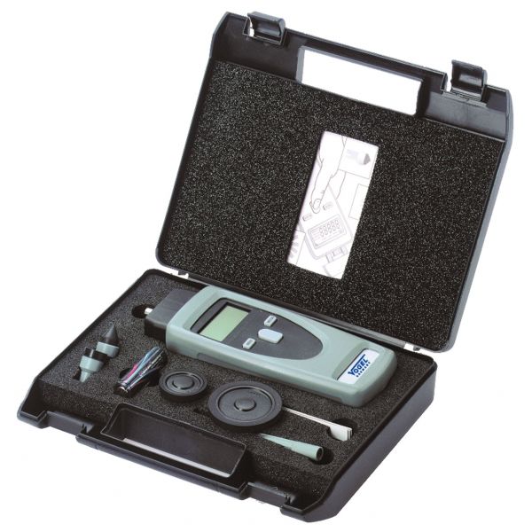 Tacómetro manual electrónico digital (Medidor RPM), Rango 1/min 1-99.999, Distancia de medición máx.