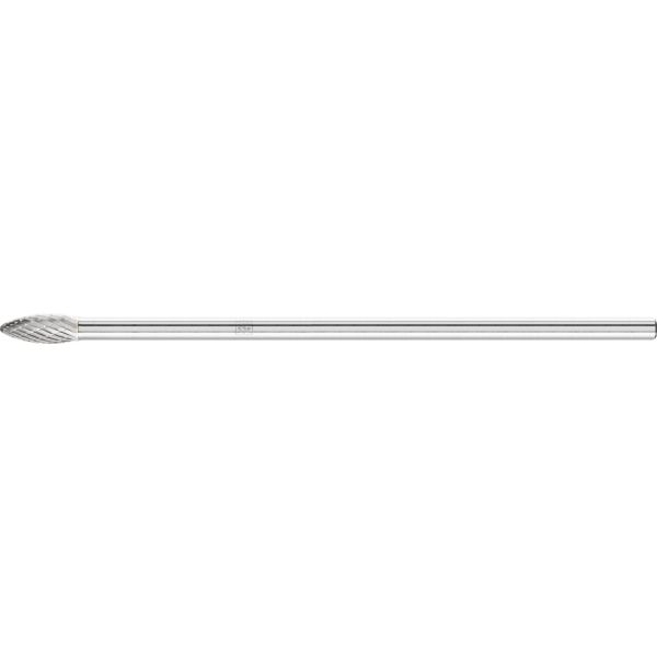 Fresa de metal duro forma de llama B Ø 08x20 mm, mango Ø 6x150 mm, Z3P medio universal, dentado cruz