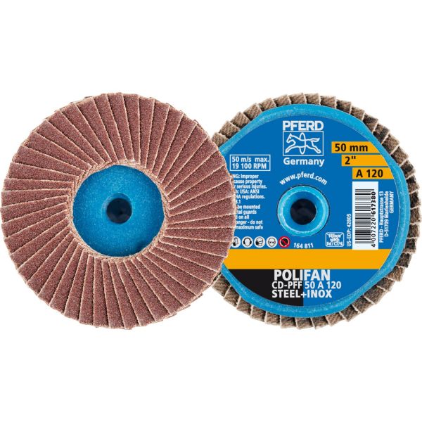 Mini-POLIFAN COMBIDISC, corindón CD Ø 50 mm A120 para aplicaciones universales