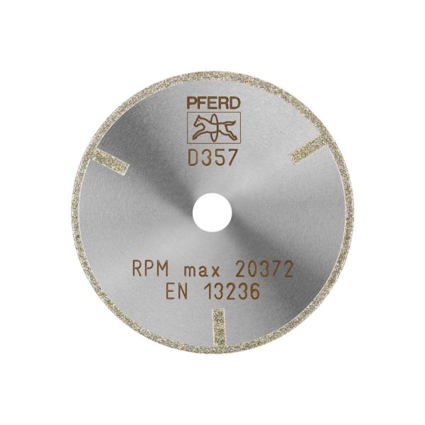 Disco de corte de diamante D1A1R 75x2,0x10,0 mm D357 (basto), con segmento protector para PRFV/PRFC