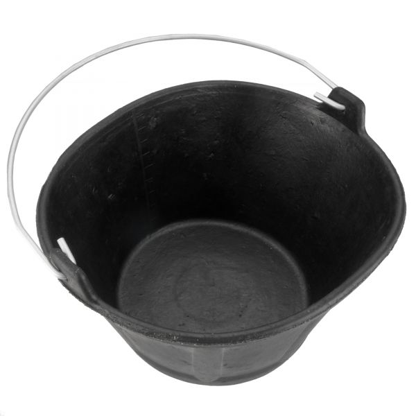 Cubo de caucho italiano 10 litros asa metálica negro / BKC10BM