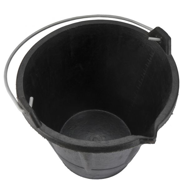 Cubo de caucho industrial 12 litros asa metálica negro / BKCIND12BM