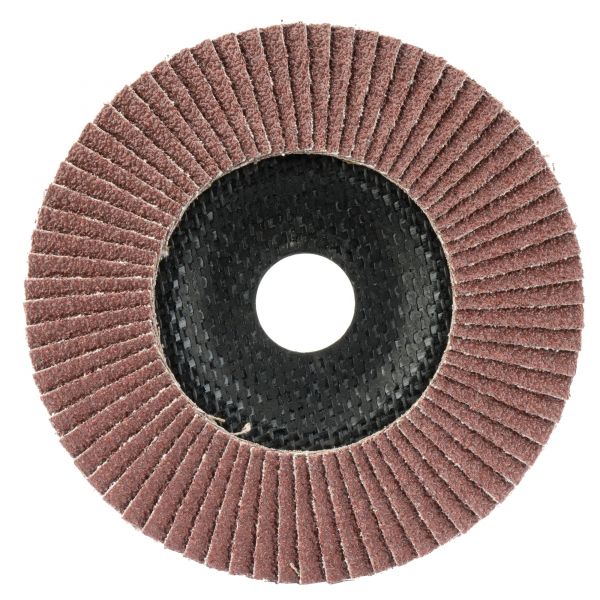 Disco de láminas base cóncava de fibra de vidrio para desbaste madera-metal, grano A 60 y Ø 125 / 50