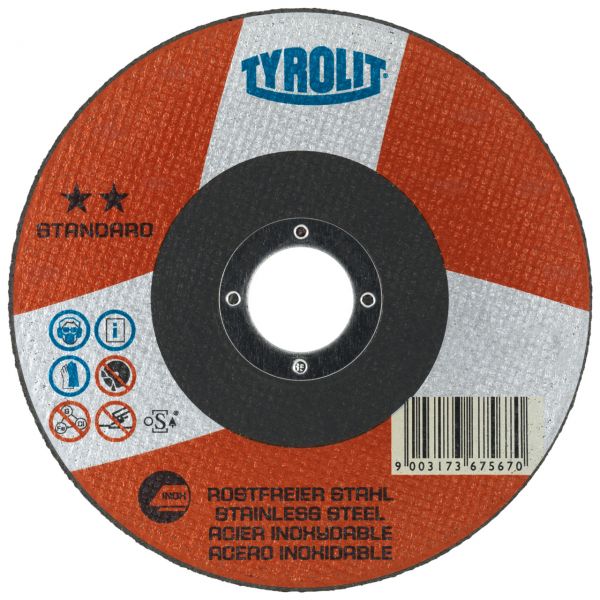 Tyrolit Discos de corte para acero inoxidable 115 x 1,0  41X 115x1x22,23 A60R-BFS
