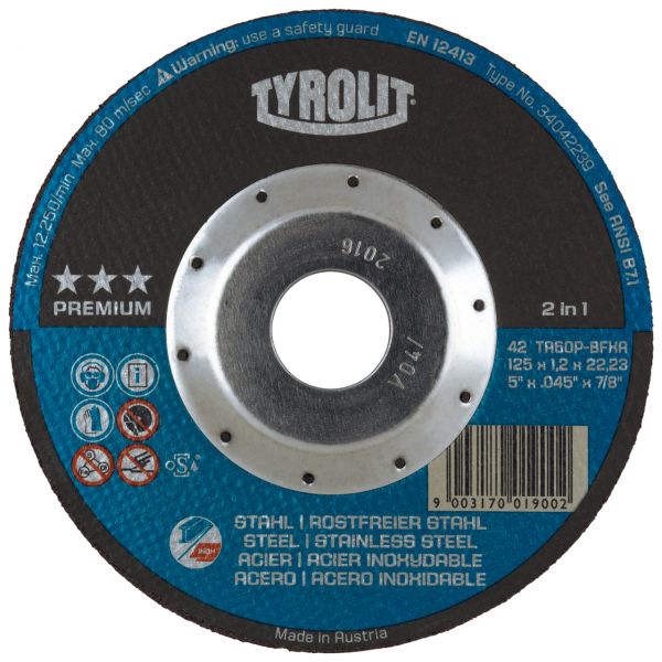 Tyrolit discos de corte  42F 115x1,2x22,23 A46Q-BFP